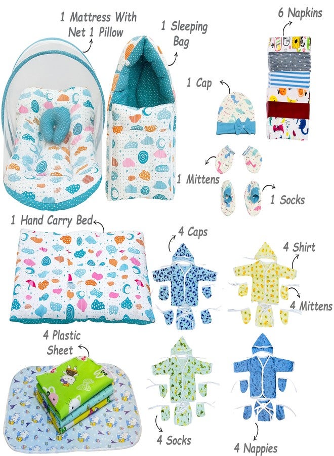 Infantbond by Fareto Newborn Baby Essentials Combo Set - 36 in 1 All-Season Hospital Care Kit for Newborns (0-6 Months) | Complete Baby Gift Set | Baby Products All New Born Combo(Green Spiral) - Image 2