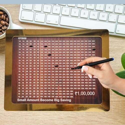 CVANU Wooden Mini Piggy Bank with Printed Money Saving Tracker Number Paste on Box for Kids| Donation Use| Money Saver (Brown)_523 - Image 5