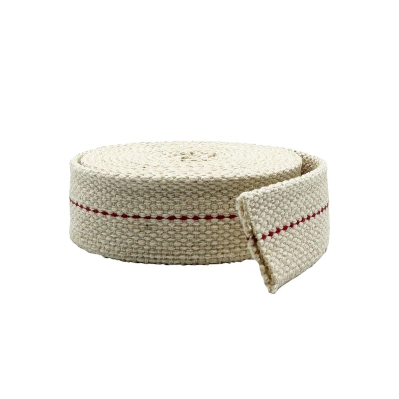 LIGHT OF MINE "LET IT SHINE" Light of Mine  1 Inch 6 Foot 100 Cotton Flat Wick for Paraffin Oil Kerosene Based Lanterns and Oil Lamps with Genuine Red Stitch 1  6 Roll 