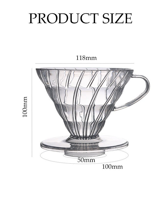 V60 Plastic Dripper 1~4 Cup, Made of High Fired Material, Reusable Pour Over Coffee Dripper/Coffee Maker, Slow Brewing Accessories for Home, Cafe, Restaurants, Strong Flavor Brewer, Size 02 ﻿ - Image 2