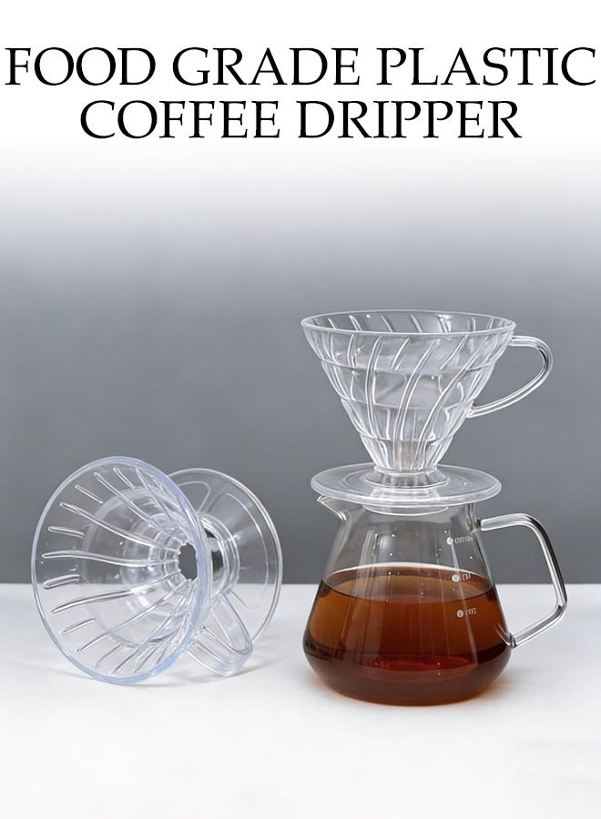 V60 Plastic Dripper 1~4 Cup, Made of High Fired Material, Reusable Pour Over Coffee Dripper/Coffee Maker, Slow Brewing Accessories for Home, Cafe, Restaurants, Strong Flavor Brewer, Size 02 ﻿ - Image 4