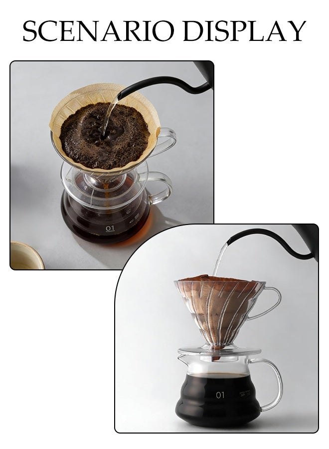V60 Plastic Dripper 1~4 Cup, Made of High Fired Material, Reusable Pour Over Coffee Dripper/Coffee Maker, Slow Brewing Accessories for Home, Cafe, Restaurants, Strong Flavor Brewer, Size 02 ﻿ - Image 5