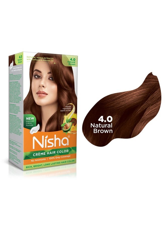 نيشا صبغة شعر كريمية، لون شعر دائم بني طبيعي، حريري ولامع، تغطية 100% للشعر الرمادي، صبغة شعر غنية ومشرقة تدوم طويلاً لشعر ناعم للغاية ولامع (عبوة من قطعة واحدة) - Image 3