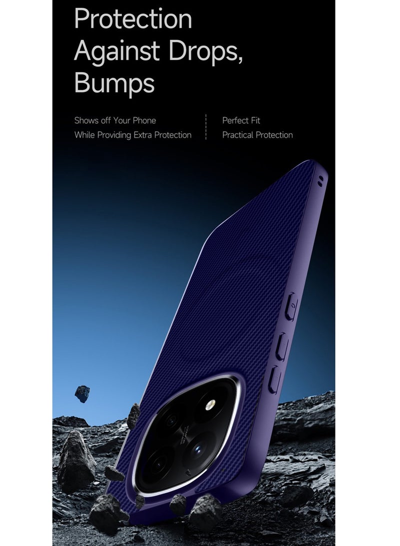 Wtech Xiaomi Redmi Note 14 Pro+ 5G 2025 Soft Silicone Carbon Fiber Magsafe Protective Back Case Cover (MCFPSN) - Eggplant Purple - Image 3