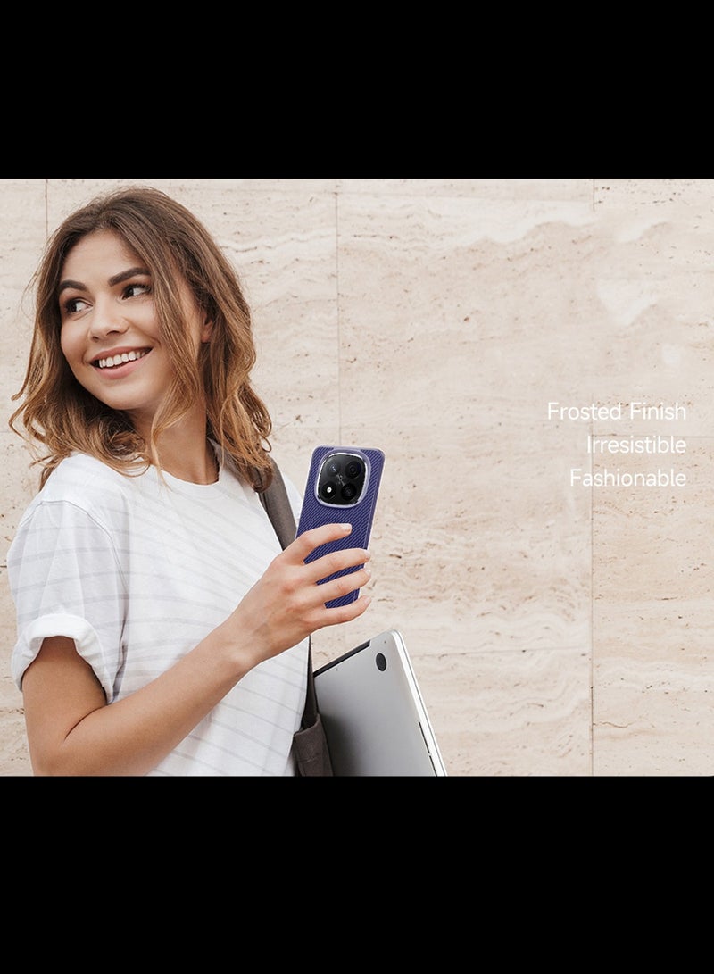 Wtech Xiaomi Redmi Note 14 Pro+ 5G 2025 Soft Silicone Carbon Fiber Magsafe Protective Back Case Cover (MCFPSN) - Eggplant Purple - Image 4