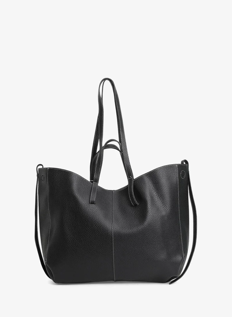 Haute Sauce  Contrast Stitch Tote Pouch Set for Women | Best Price UAE
