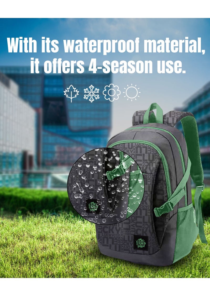 بيج ديزاين حقيبة ظهر للابتوب مقاومة للسرقة ومضادة للماء من Biggdesign Moods Up، باللون الرمادي - Image 5