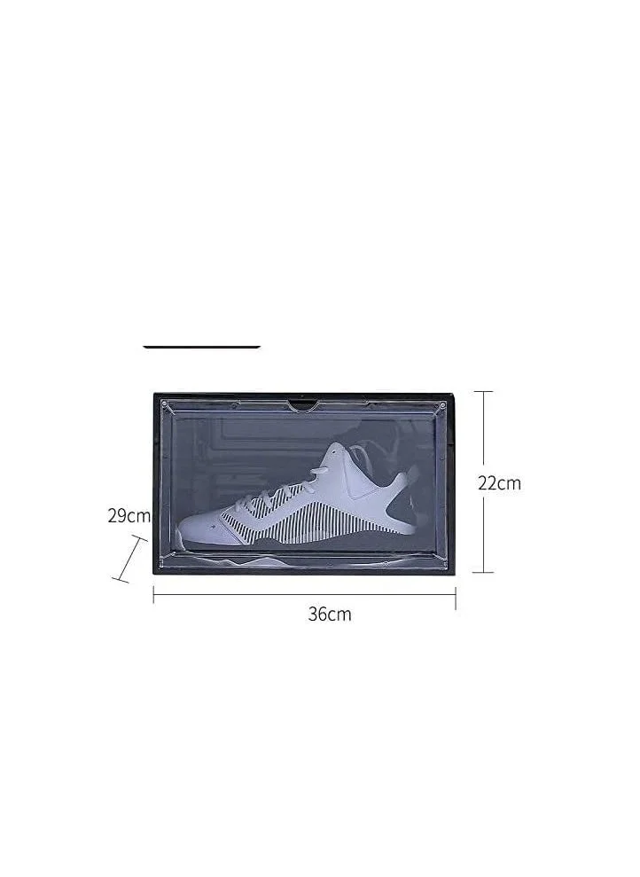 1Chase 2 PCs Stackable Shoe Storage Box, Side Open Black