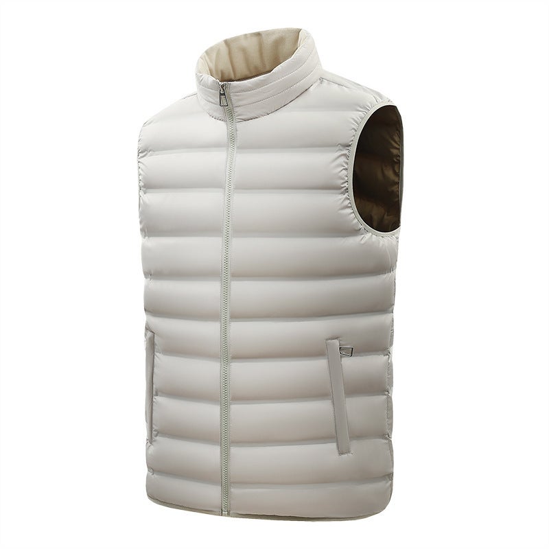 Men'S Autumn Vest Collar Cotton-Padded Jacket Storing Vest E-Commerce Plus Size Coat Thin Vest Men'S Wear - Image 3