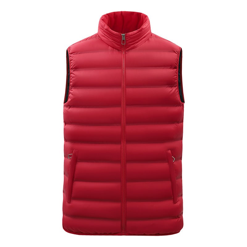 Men'S Autumn Vest Collar Cotton-Padded Jacket Storing Vest E-Commerce Plus Size Coat Thin Vest Men'S Wear - Image 1