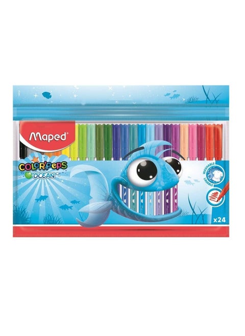 24-Piece Ocean Felt Pen Multicolour
