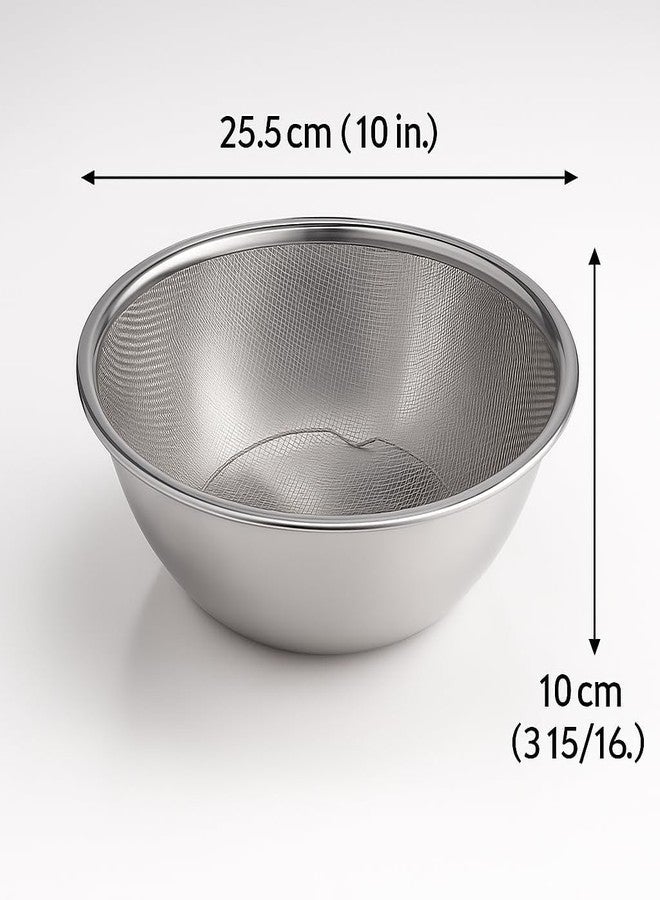 Gyanadh Stainless Steel Mixing Bowl with Mesh Strainer Set Large Kitchen Colander Bowl Combo for Washing Rice Fruits Vegetables Pasta Salad Baking Prep Nesting Durable Rust Resistant - Image 2