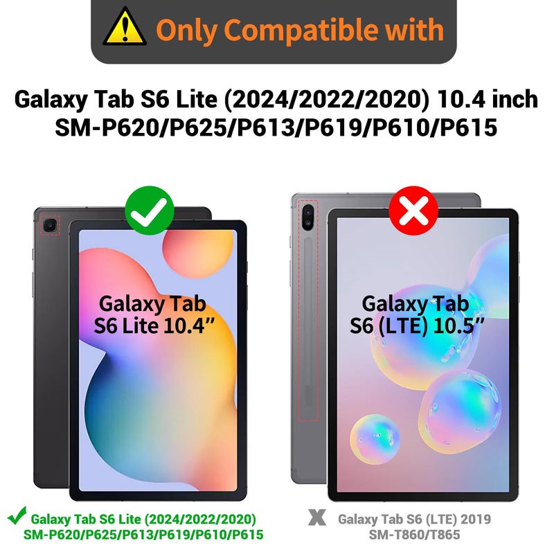 Timecity Case for Samsung Galaxy Tab S6 Lite 10.4'' 2024/2022/2020 (SM-P620/P610/P613/P615), Durable Sturdy Protective Case with Screen Protector, Rotating Stand, Hand/Shoulder Strap- Black - Image 2