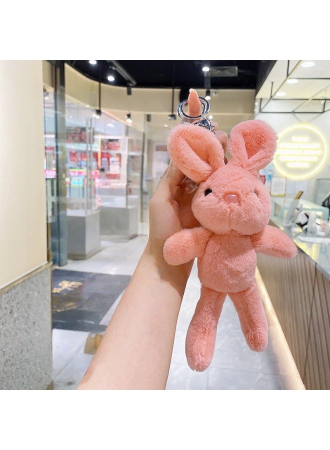 Cute Plush Bunny Keychain Soft Fluffy Rabbit Stuffed Toy Adorable Pendant for Bags and Keys Perfect Gift for Animal Lovers - Image 1