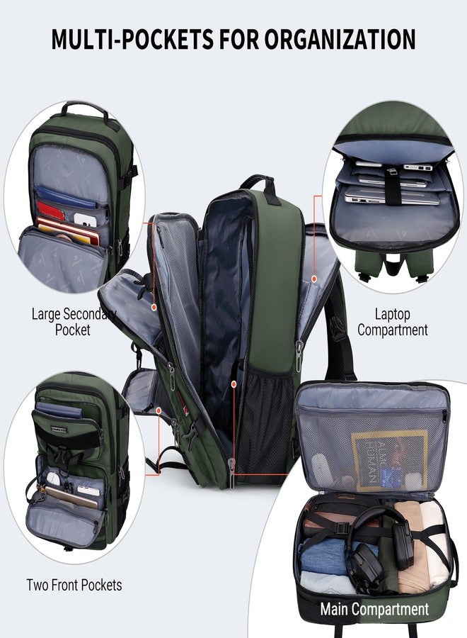 WITZMAN Carry On Travel Backpack for Men Large Convertible 45L Duffle Bag fit 17 Inch Laptop Airline Approved（B688 Light Green） - Image 4