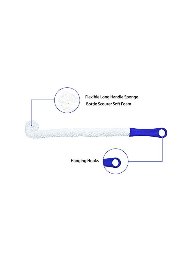 PROMASS Long Bottle Cleaning Brush, Multi-Function Flexible Scourer for Decanters, Goblets, Glasses, Cups Household Cleaner Tools - Image 3