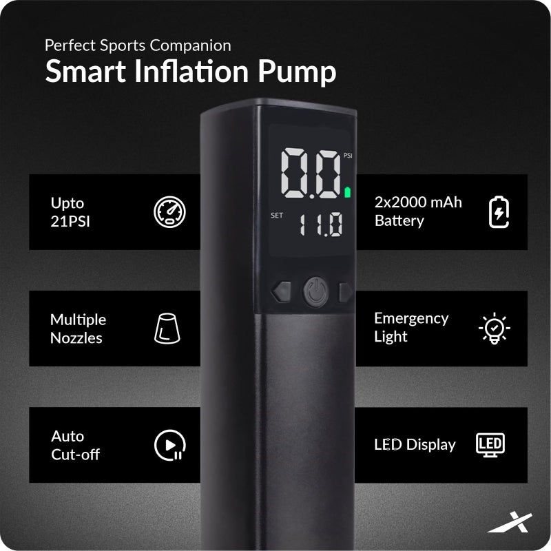 Vector X Electric Air Ball Pump, Ball Pump for Sports Balls with LCD Display, 2000 MAH Power, Chargeable Battery - Image 3