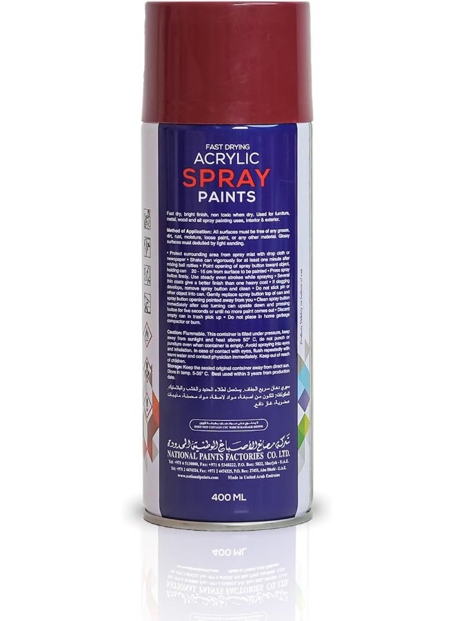 NATIONAL PAINTS طلاء أكريليك بخاخ سريع الجفاف - مارون 780 - Image 2