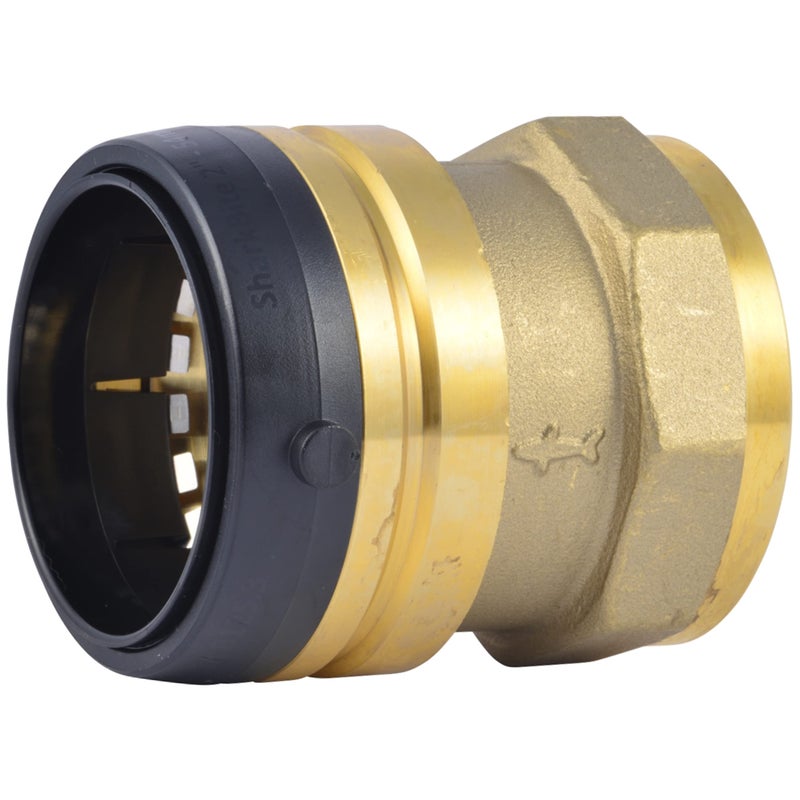 SharkBite 2 Inch FNPT Adapter Push to Connect Brass Plumbing Fitting PEX Pipe Copper CPVC PERT HDPE UXL115450F