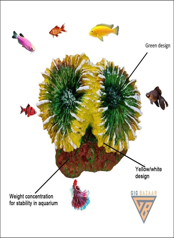Artificial Coral Decoration Ornaments for Aquarium - Enhance Your Fish Tank with a Natural Look (Gre - Image 2