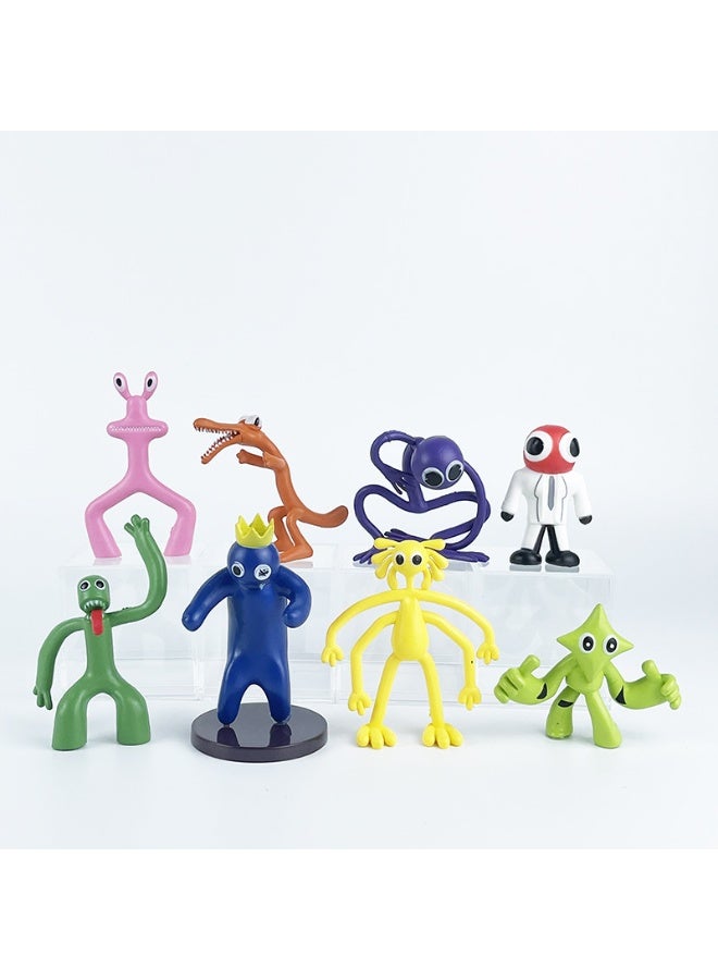 HALAMODO 8 PCS Rainbow Friends Toy Figure Blind Box Set , Drool Monster Cartoon Game Collectible Model , Trendy Anime Statue Toy, Desktop Decor Figure Model Toy , Office Decor Figure , Car Ornament, Surprise Birthday Gift For Kids Boys and Girls, For Commemoration, Collection and Display, 8 cm - Image 2