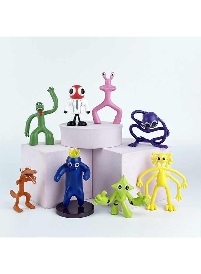 HALAMODO 8 PCS Rainbow Friends Toy Figure Blind Box Set , Drool Monster Cartoon Game Collectible Model , Trendy Anime Statue Toy, Desktop Decor Figure Model Toy , Office Decor Figure , Car Ornament, Surprise Birthday Gift For Kids Boys and Girls, For Commemoration, Collection and Display, 8 cm - Image 3