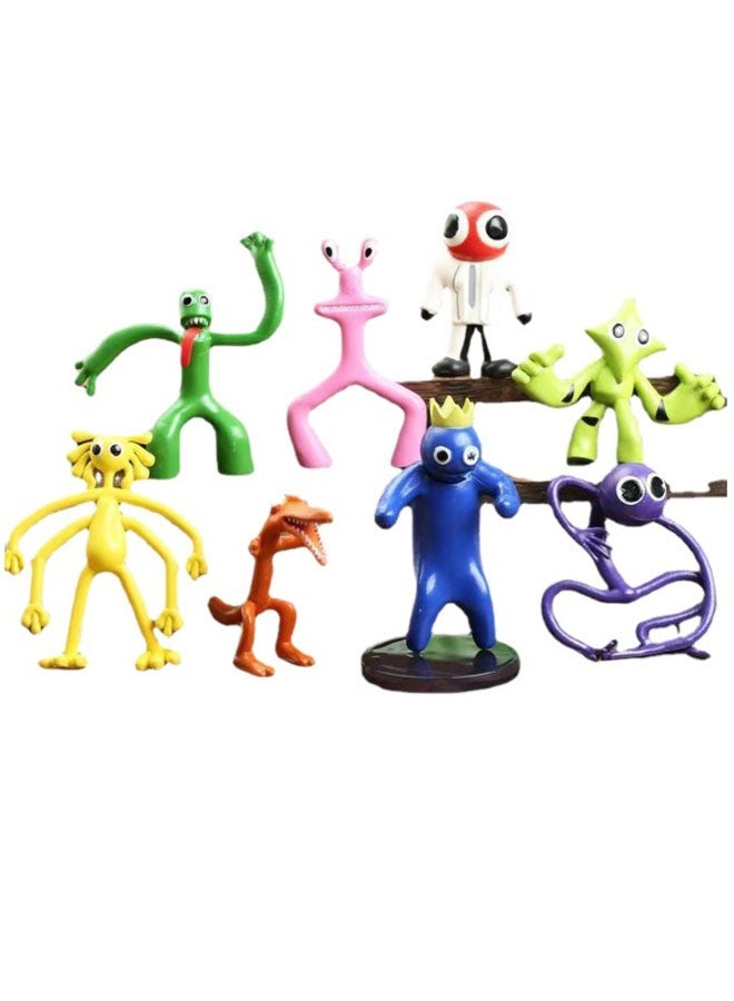 HALAMODO 8 PCS Rainbow Friends Toy Figure Blind Box Set , Drool Monster Cartoon Game Collectible Model , Trendy Anime Statue Toy, Desktop Decor Figure Model Toy , Office Decor Figure , Car Ornament, Surprise Birthday Gift For Kids Boys and Girls, For Commemoration, Collection and Display, 8 cm - Image 1
