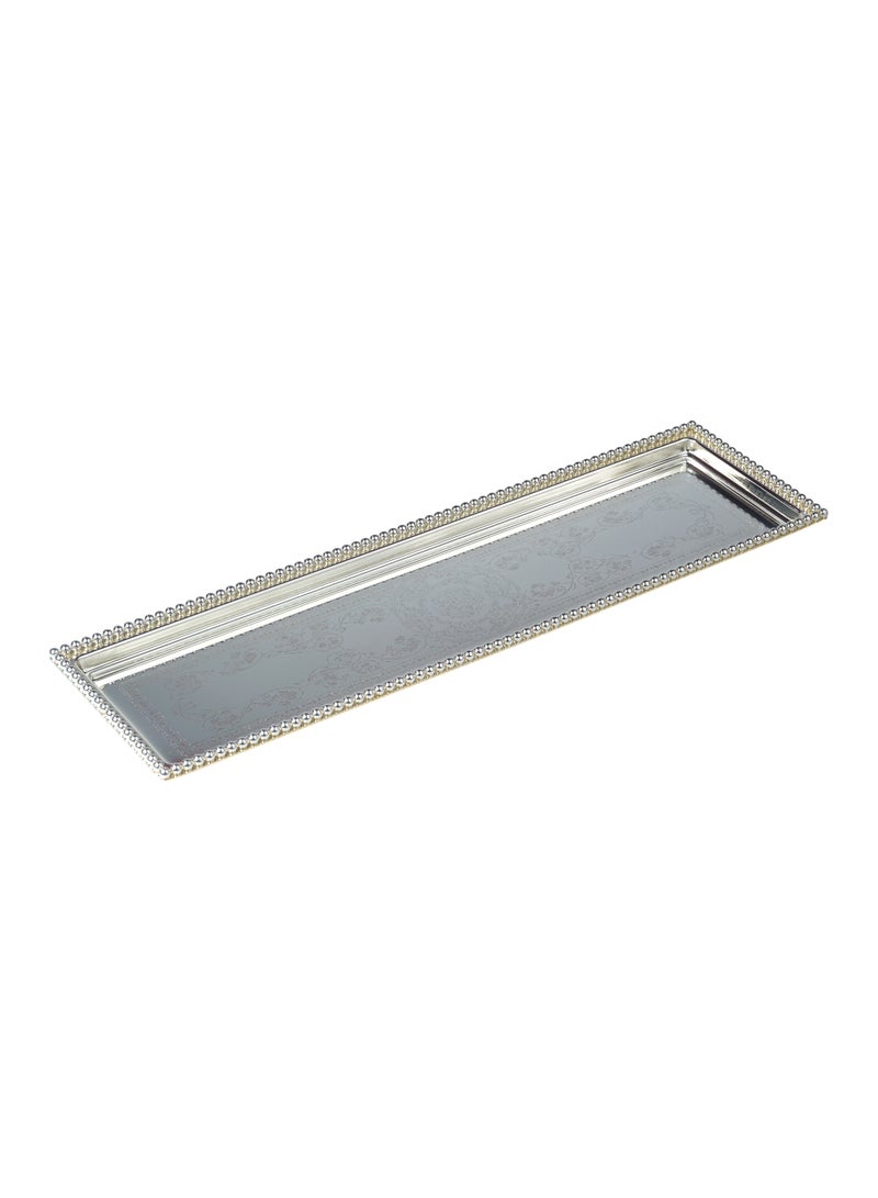 ZOLTEN SILVERPLATED RECTANGLE TRAY SILVER COLOUR 40X17 CM - Image 1