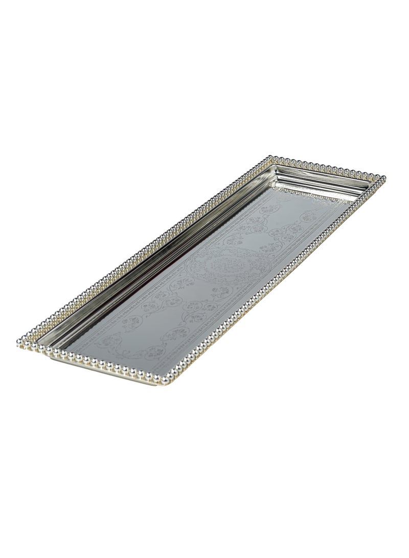 ZOLTEN SILVERPLATED RECTANGLE TRAY SILVER COLOUR 40X17 CM - Image 2