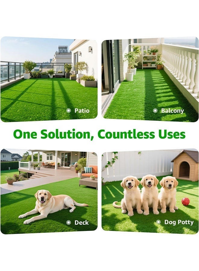 MLADEN Artificial Grass, 1Mx4M Realistic Fake Grass Rug with Drainage Holes, Indoor Outdoor Dog Mat Turf, Replacement Garden Lawn Landscape Balcony Decor (40mm) - Image 5