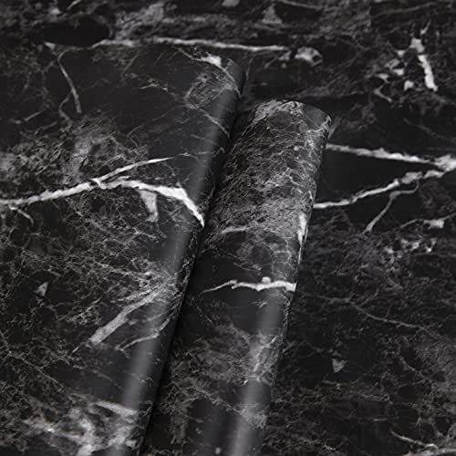 Abyssaly Black Marble Paper Granite Wallpaper 17.7" X 396" Peel and Stick Countertop Paper Self Adhesive for Kitchen Bathroom and Furniture - Image 1