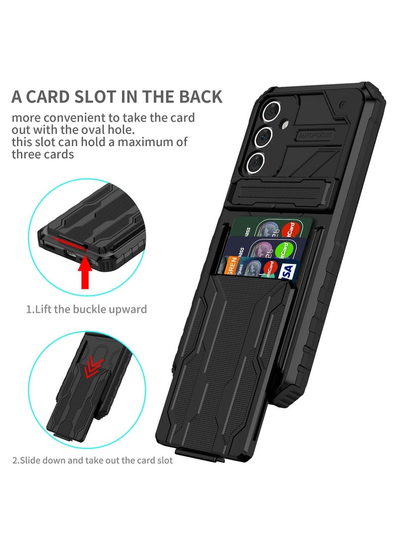 Fankalo Protective Cover for Samsung Galaxy A15 Wallet Case with Credit Card Holder Stand Kickstand Slim Rugged Shockproof Heavy Duty Defender Armor  - Image 2