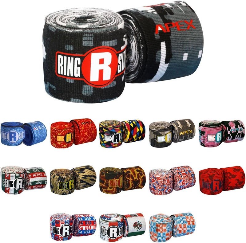 Ringside أبكس 180 بوصة لفافات اليدين - لفافات تدريب مرنة ومتينة مع إغلاق هوك وحلقة، خيارات متعددة الألوان، مثالية لفنون القتال المختلطة، موياي تاي، كيك بوكسينغ - Image 1