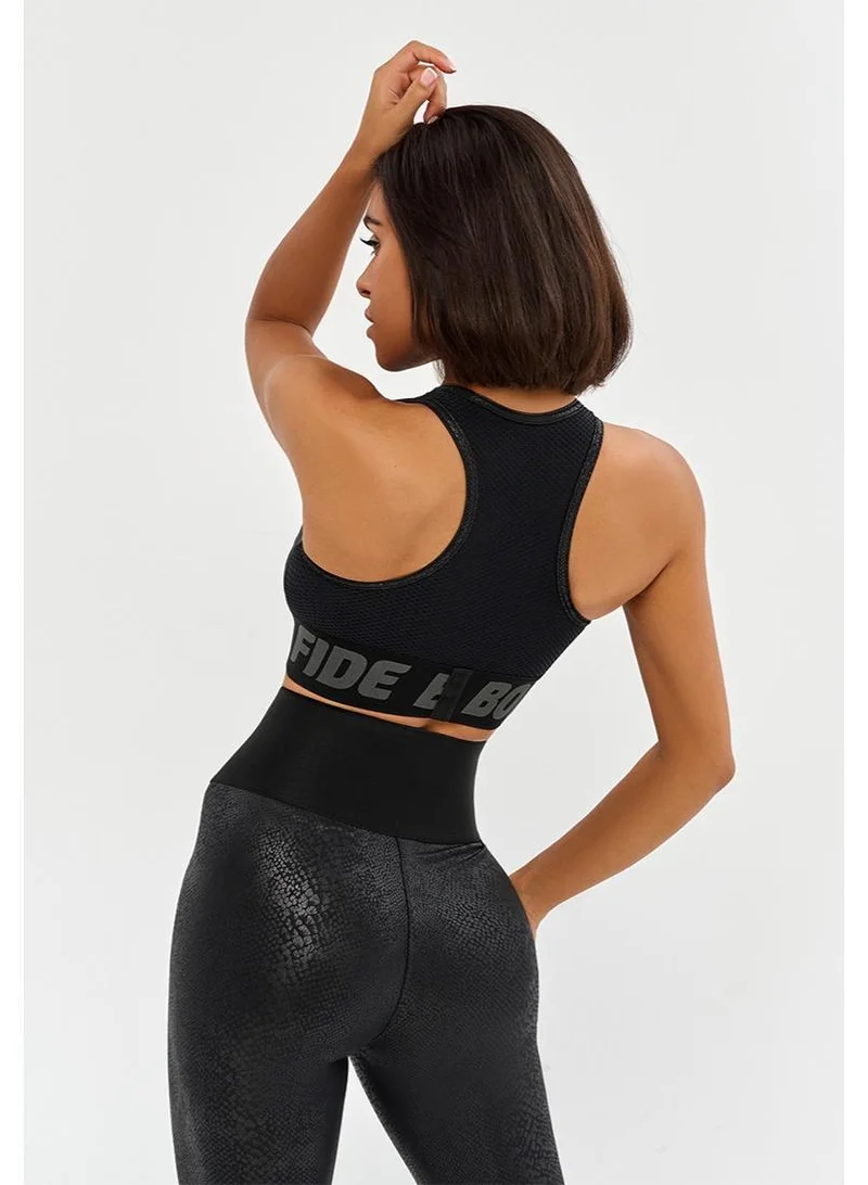 Bona Fide Black High Support Sports Polyester Bra for Women | Best Price UAE