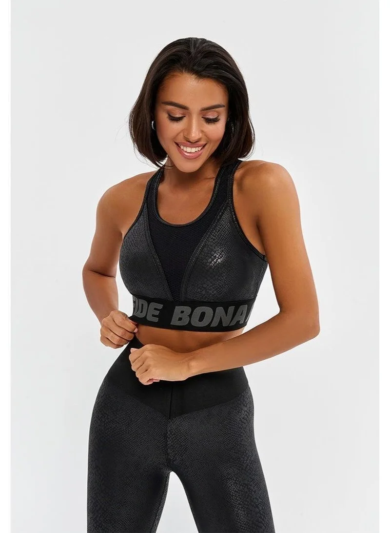 Bona Fide Black High Support Sports Polyester Bra for Women | Best Price UAE
