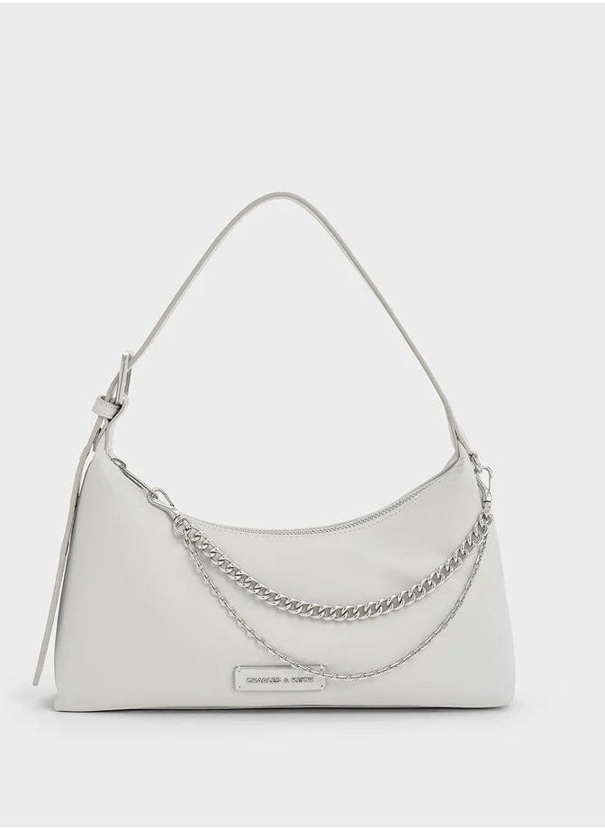 Charles & Keith Nylon Chain-Link Trapeze Shoulder Bag  - Image 1
