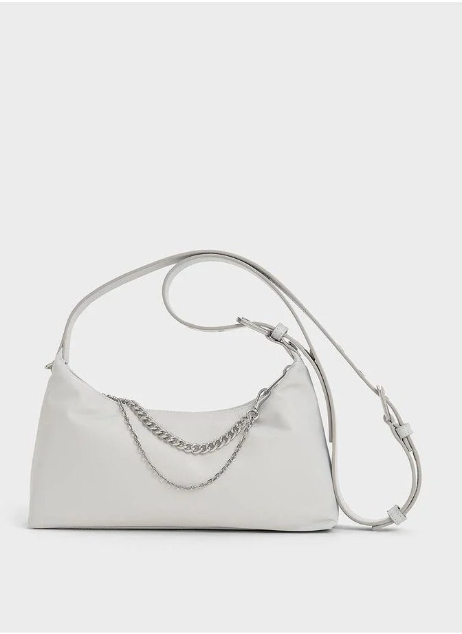 Charles & Keith Nylon Chain-Link Trapeze Shoulder Bag  - Image 3
