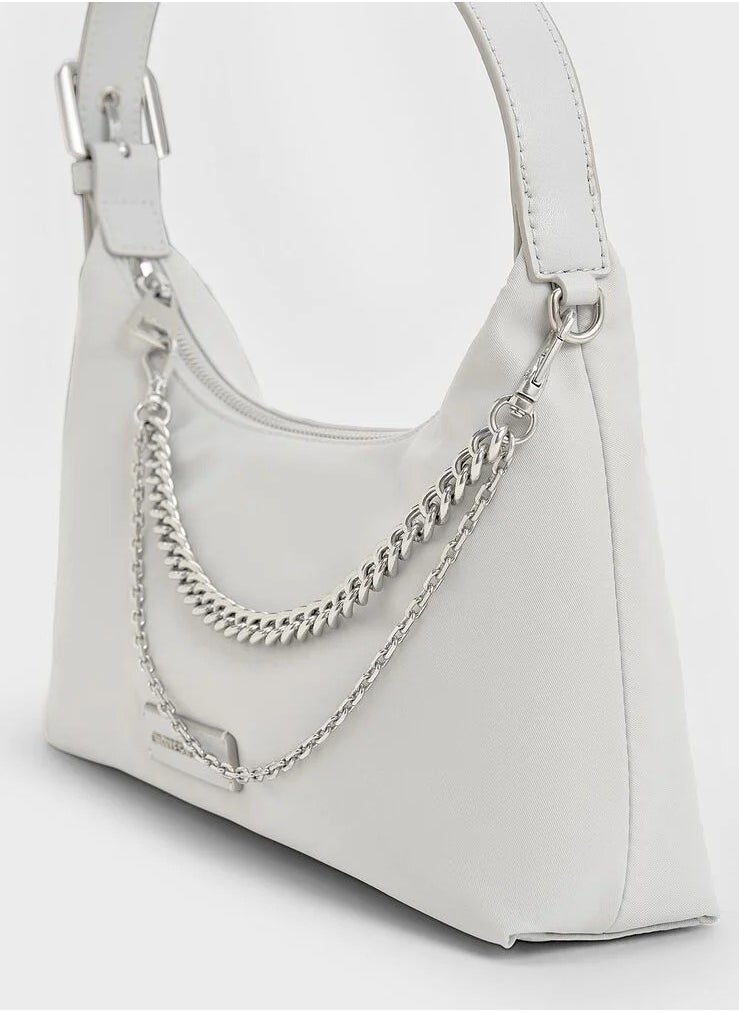 Charles & Keith Nylon Chain-Link Trapeze Shoulder Bag  - Image 4