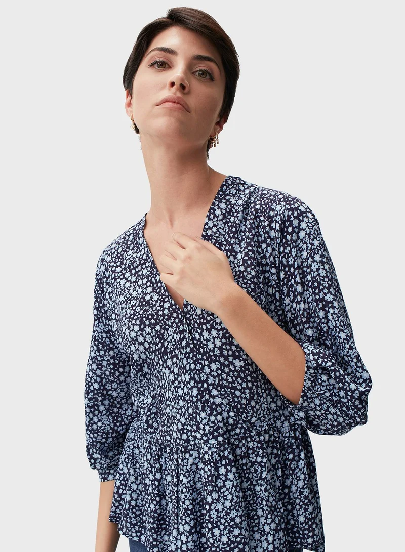 Jimmy Key V-Neck Printed Top