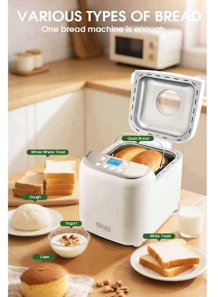 دي اس بي ماكينة صنع الخبز الأوتوماتيكية ، 2 رطل 19 في 1 قابلة للبرمجة مع شاشة الكريستال السائل ، نافذة زجاجية بصرية ووعاء غير لاصق قابل للإزالة ، 3 أحجام رغيف 3 ألوان قشرة ، خالية من الغلوتين ، معدة مسبقا ودافئة ، 600 واط كي سي 3049 - Image 3