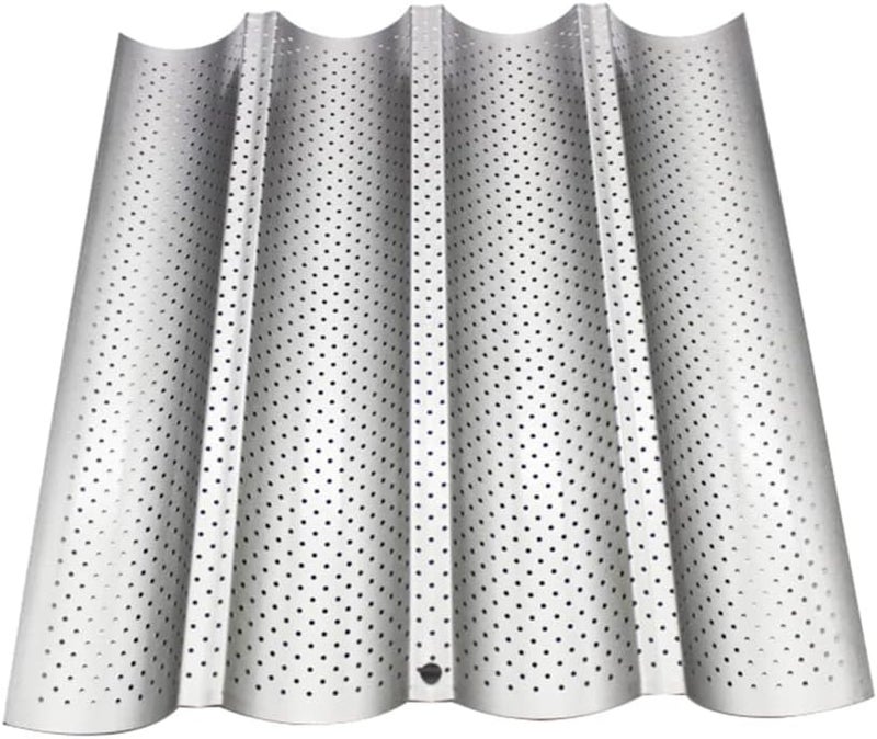 Stainless Steel Griddle 2PCS Pan French Bread Pan Italian Loaf Mold French Bread Mould Oven Toaster Pan Stainless Steel Bread Baker Tray for Breadstick Rolls Bakery Supplies - Image 2