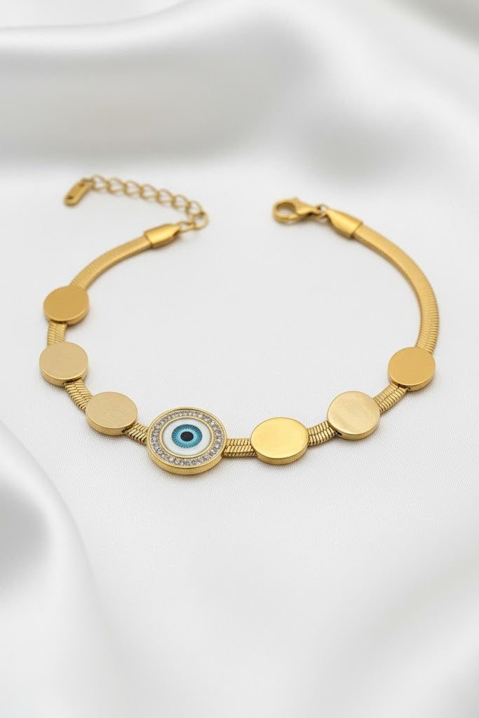 FLUFFY Women’s Bracelet Evil Eye & Crystal Elegant Design - Image 2