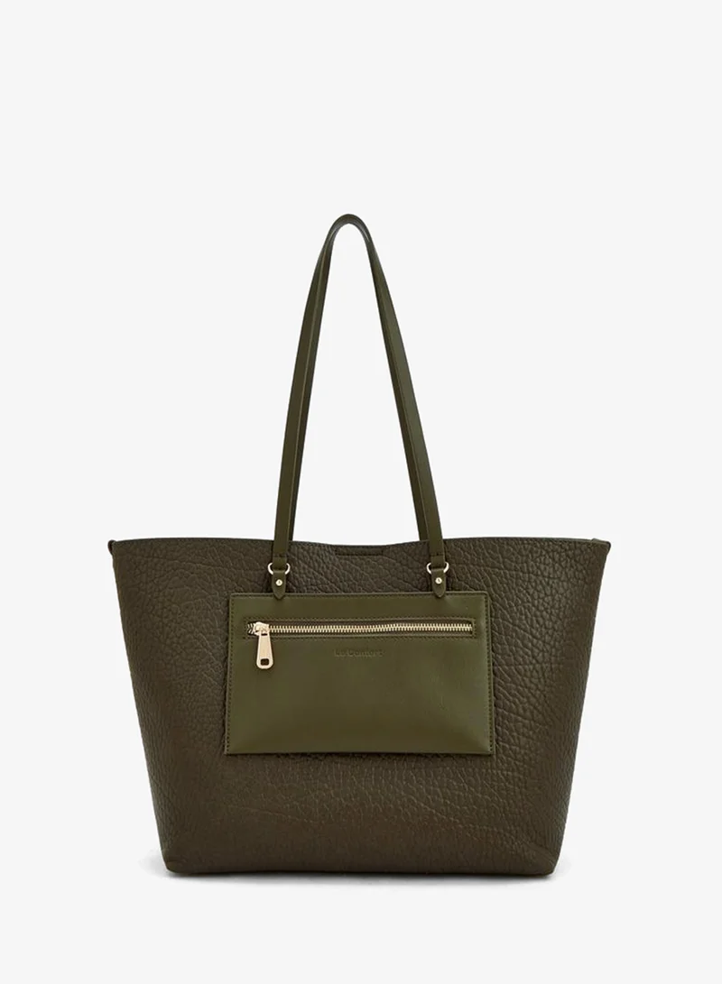 Textured Tote Bag With Pouch