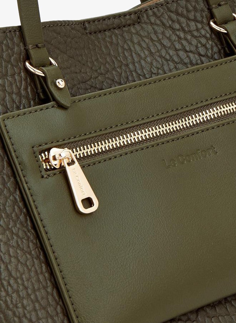 Le Confort Textured Tote Bag With Pouch - Image 4