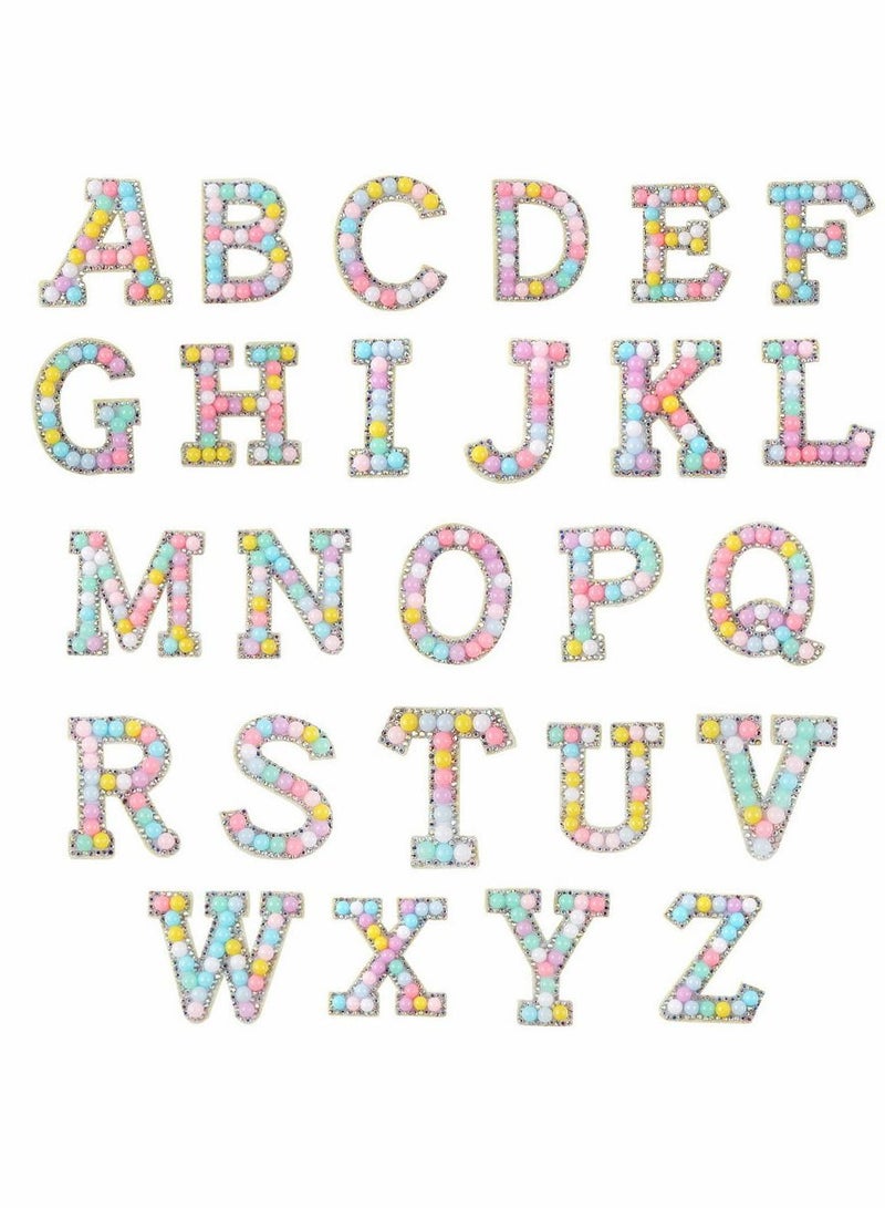 SYOSI Iron-on Transfers, Iron-on Letter A Z Pearl Rhinestone English Letter Patches Pearls Rhinestone Iron-on - Image 1