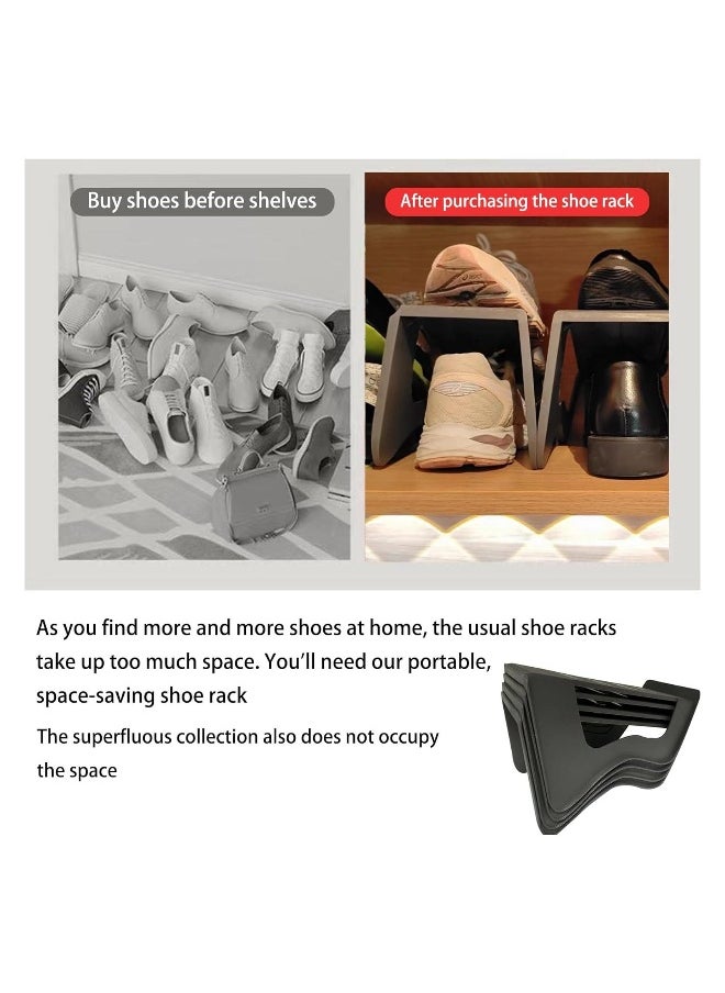 Generic - Shoe Stackers, Shoe Space Savers, Shoe Slots Organizers, Double Layer Stack Shoe Racks, for Closet Organization Increase Space, Pack of 4, Storage Shoe Organizer Holder for Closet Space Saver - Image 1