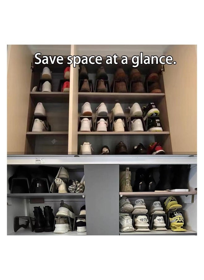 Generic - Shoe Stackers, Shoe Space Savers, Shoe Slots Organizers, Double Layer Stack Shoe Racks, for Closet Organization Increase Space, Pack of 4, Storage Shoe Organizer Holder for Closet Space Saver - Image 1