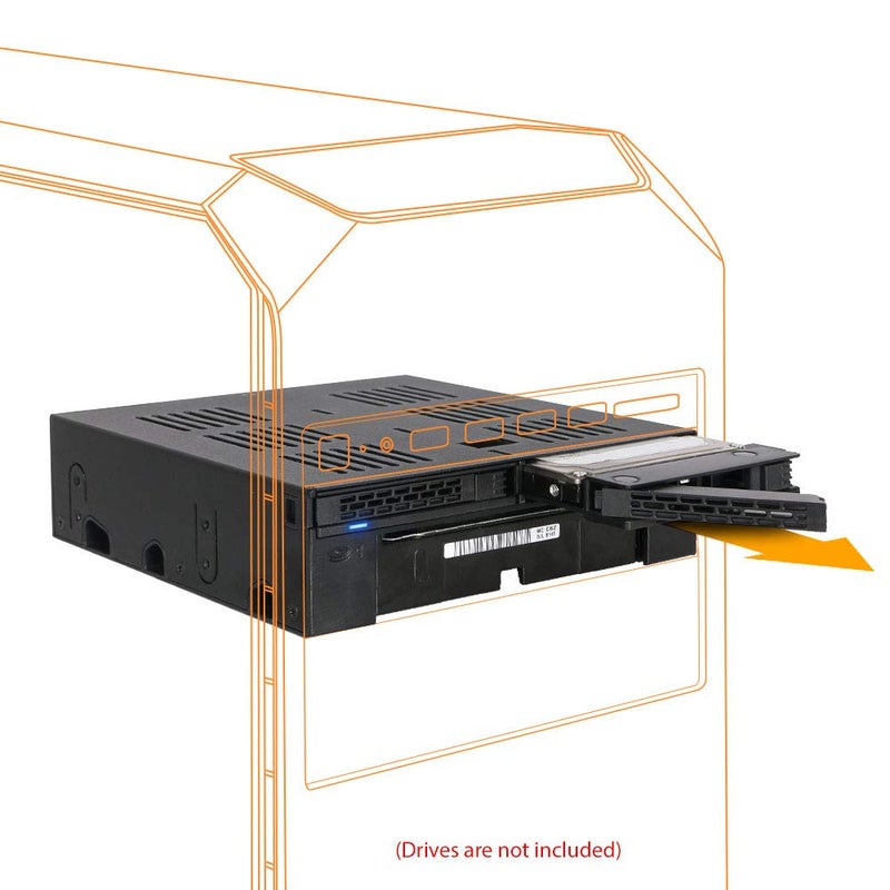 ICY DOCK 2 Bay 2.5 SAS/SATA HDD/SSD Mobile Rack + فتحة 3.5" للباي الخارجي 5.25" | ExpressCage MB322SP-B - Image 1