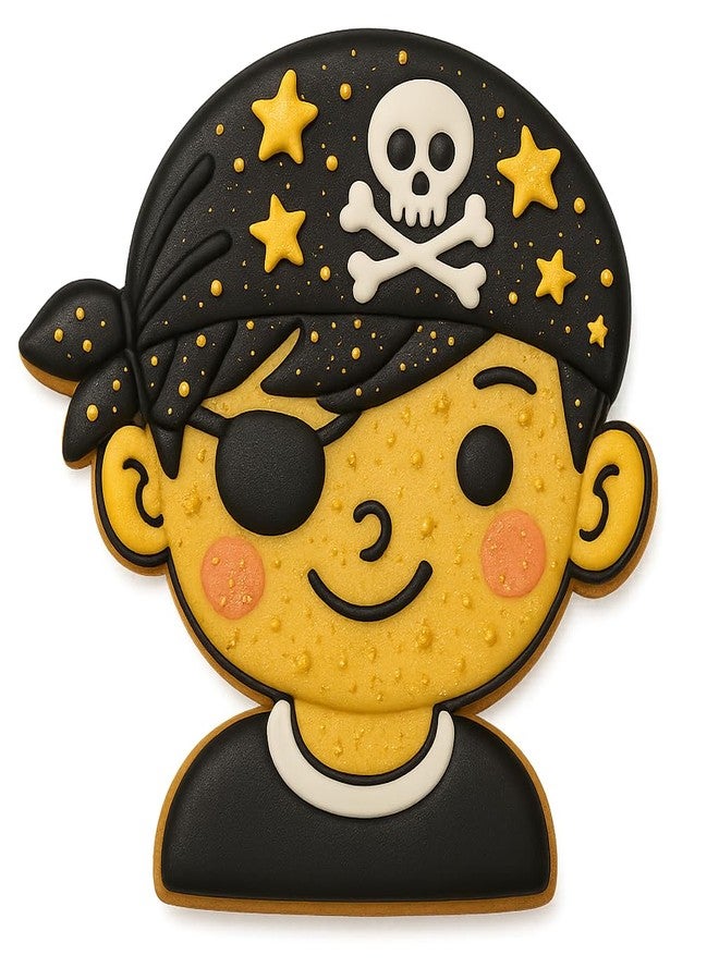 Mighty Gadget Pirate Boy Cookie Cutter & Stamp Set - 4x3.86" Fun Pirate Head Design for everyone' Party Baking (Random Color) - Image 3