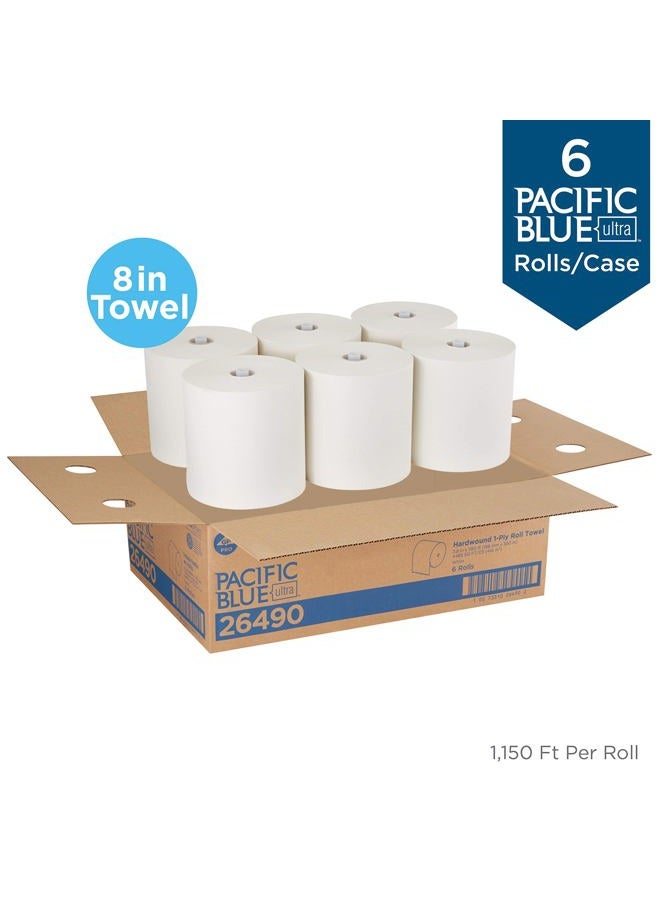 Georgia-Pacific Pacific Blue Ultra 8” High-Capacity Recycled Paper Towel Roll by GP PRO (Georgia-Pacific), White, 26490, 1150 Feet Per Roll, 6 Rolls Per Case  - Image 2